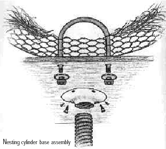 Nesting cylinder base assembly