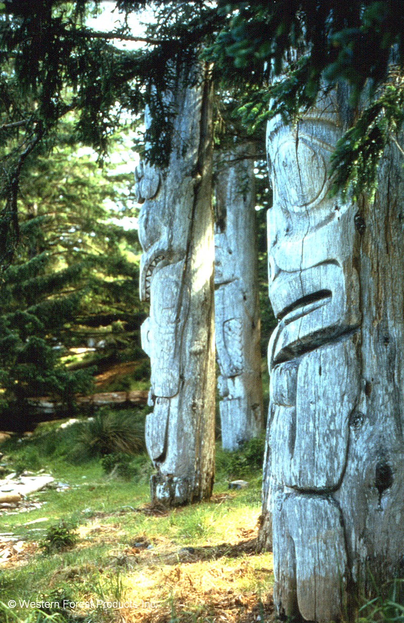 First Nations totem poles