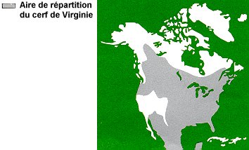 La répartition du cerf de Virginie