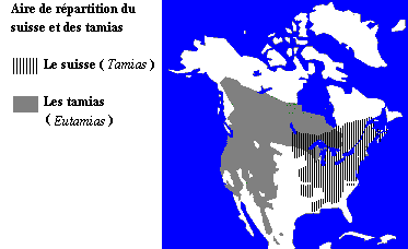 La répartition du suisse et les tamias