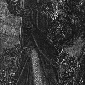 A valkyrie and a raven having a conversation. Illustration to Hrafnsmál or Haraldskvæði by Þórbjörn hornklofi